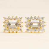 GL Hiphop Jewelry  925 Sterling Silver VVS Round Cut Emerald Cut Moissanite Stud Earring